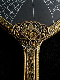 Image 6 of Ornate Vintage Hand mirror with Real Preserved Web - 7