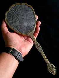 Image 2 of Ornate Vintage Hand mirror with Real Preserved Web - 7
