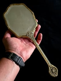 Image 3 of Ornate Vintage Hand mirror with Real Preserved Web - 8