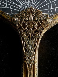 Image 4 of Ornate Vintage Hand mirror with Real Preserved Web - 8
