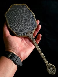 Image 1 of Ornate Vintage Hand mirror with Real Preserved Web - 8