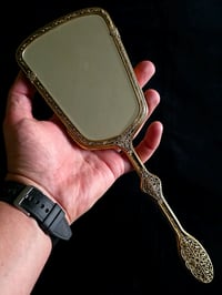 Image 3 of Ornate Vintage Hand mirror with Real Preserved Web - 9