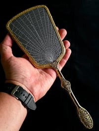 Image 2 of Ornate Vintage Hand mirror with Real Preserved Web - 9