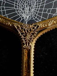 Image 5 of Ornate Vintage Hand mirror with Real Preserved Web - 9