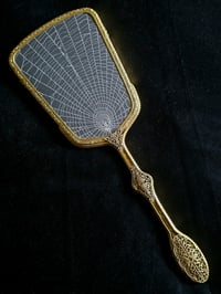 Image 1 of Ornate Vintage Hand mirror with Real Preserved Web - 9