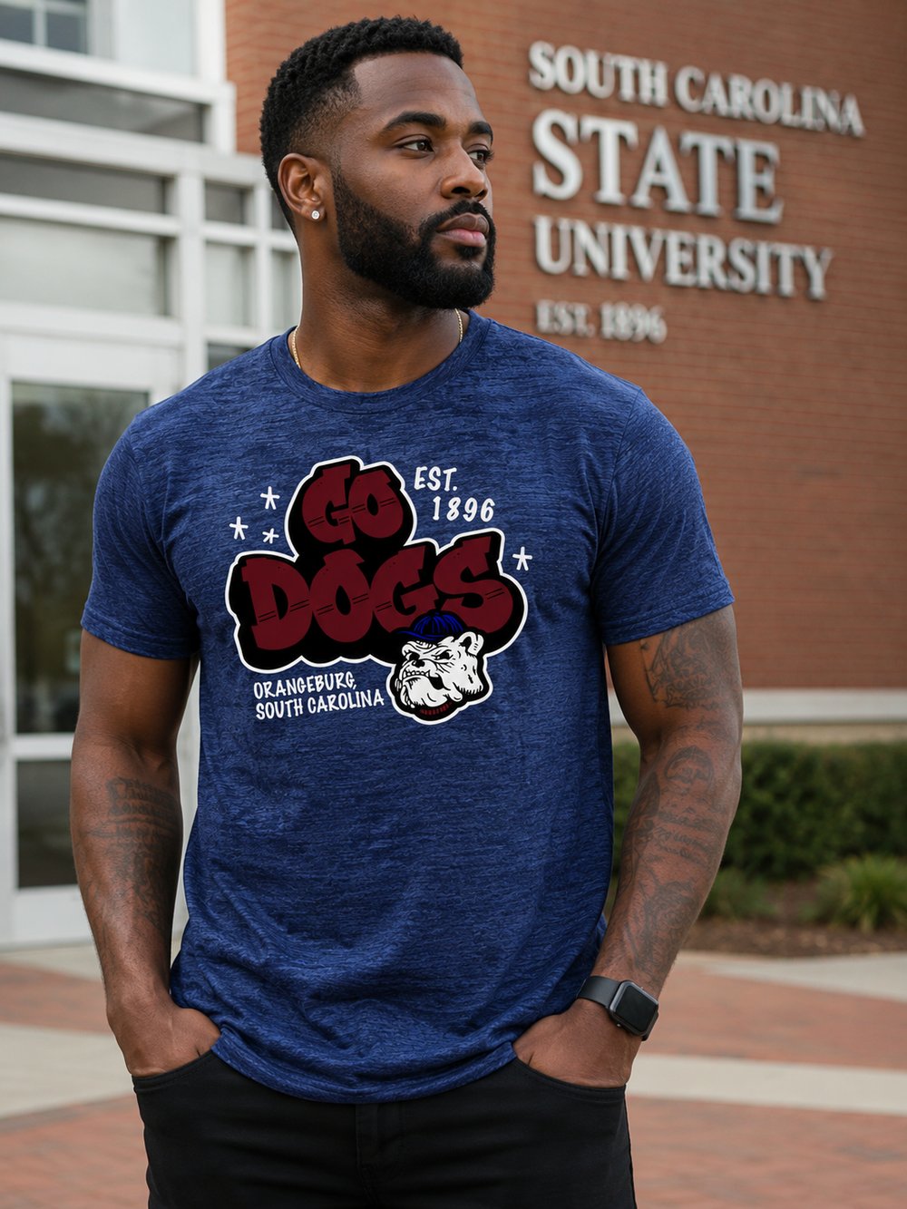 Image of GO DOGS  PosiCharge ® Electric Heather Tee