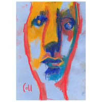 Image 1 of A Comtemplation - Sketchbook Drawing in Soft Pastels on Paper 