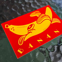 Image 1 of Banana Dog Screen Printed Vinyl Sticker