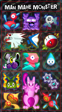 Image 2 of Man Made Monsters PKMN Grid Holo Sticker Sheet ETA early sept