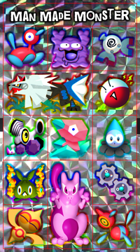 Image 1 of Man Made Monsters PKMN Grid Holo Sticker Sheet ETA early sept
