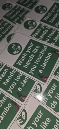Image 1 of Pack of 25 10x7cm Hibs, Hibernian Wash your hands Football/Ultras Stickers