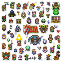 Image 1 of The Legend of Zelda: A Link to the Past Sticker/Magnet Sets (58 Pieces)
