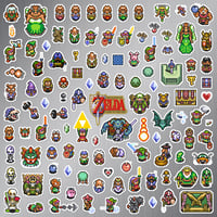 Image 2 of The Legend of Zelda: A Link to the Past Sticker/Magnet Sets (115 Pieces)