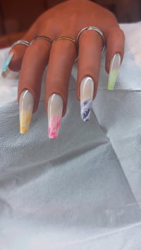 Image 1 of Watercolor Tips Press-On Nails | LuvTeeNails