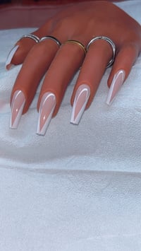 Image 1 of Barely There V-French | Long Coffin Press-On Nails