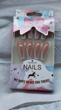Image 2 of Barely There V-French | Long Coffin Press-On Nails