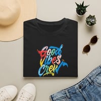 Image 1 of Good Vibes Crew T-Shirt — Colorful Retro Surf Graphic Tee