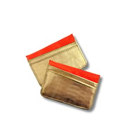 Image 3 of CARD SLIP - METALLIC GOLD LEATHER