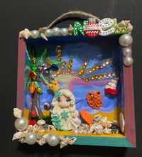 Image 1 of Christmas at the Beach mixed media painting