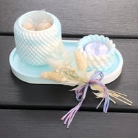 Image 2 of CLOUDY  Tea Light Candle & Diffuser hand made high quality Eco Resin gifts sets by Lazy...