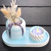 Image 1 of CLOUDY  Tea Light Candle & Diffuser hand made high quality Eco Resin gifts sets by Lazy...
