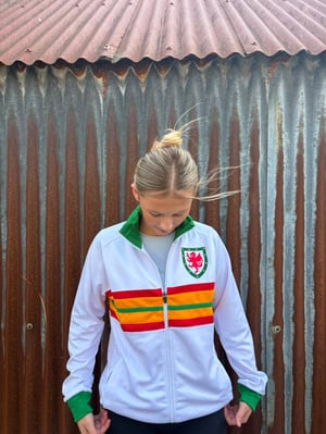 Image of SO58 X Cymru Vintage Track Top White 