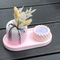 Image 3 of PETAL PINK  Tea Light Candle & Diffuser hand made high quality Eco Resin gifts sets...