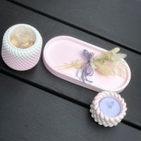 Image 2 of PETAL PINK  Tea Light Candle & Diffuser hand made high quality Eco Resin gifts sets...