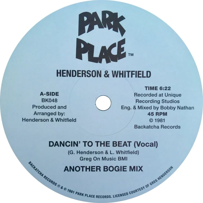 Image of Henderson & Whitfield - Dancin' To The Beat - 12" (PARK PLACE / BACKATCHA)