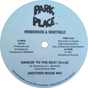 Image of Henderson & Whitfield - Dancin' To The Beat - 12" (PARK PLACE / BACKATCHA)