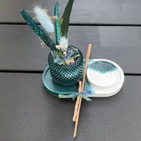 Image 1 of TEAL Incense & Diffuser hand made high quality Eco Resin gifts sets by Lazy ...