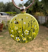 Image 1 of 'Daisy Bee' Hand-painted Keyring Pendant