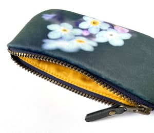 Image of Forget-me-not, printed velvet zipper bag