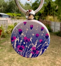Image 1 of 'Purple Hue' Hand-painted Keyring Pendant