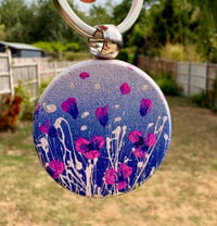 Image 2 of 'Purple Hue' Hand-painted Keyring Pendant