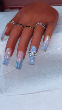 Image 1 of Blue Belle Press-On Nails 🩵🎀