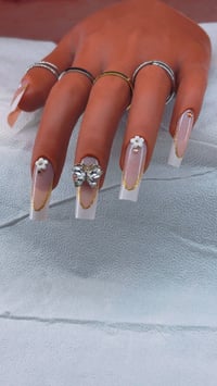 Image 1 of Golden Butterfly Press On Nails 
