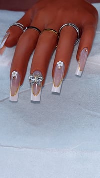 Image 3 of Golden Butterfly Press On Nails 