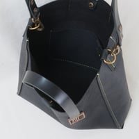 Image 6 of 3-Panel Two-way Tote low in pebbled black