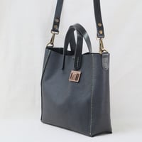 Image 5 of 3-Panel Two-way Tote low in pebbled black