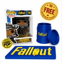 Image 1 of Funko Pop! Fallout Maximus #1765 (3D Printed Sing, Oil Drum & Stickers included)