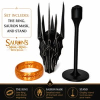 Image 1 of Sauron The Dark Lord Mask & Ring with Stand (3D printed 9 inches tall replica)