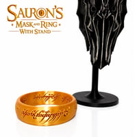 Image 3 of Sauron The Dark Lord Mask & Ring with Stand (3D printed 9 inches tall replica)