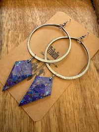 Image 16 of Lilac - Statement Sterling Silver Purple Copper Turquoise earrings 