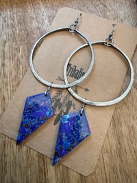 Image 19 of Lilac - Statement Sterling Silver Purple Copper Turquoise earrings 