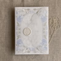 Image 6 of White lace vellum petal pochette for 5x7 card | pack of 10