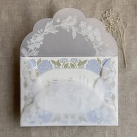 Image 11 of White lace vellum petal pochette for 5x7 card | pack of 10