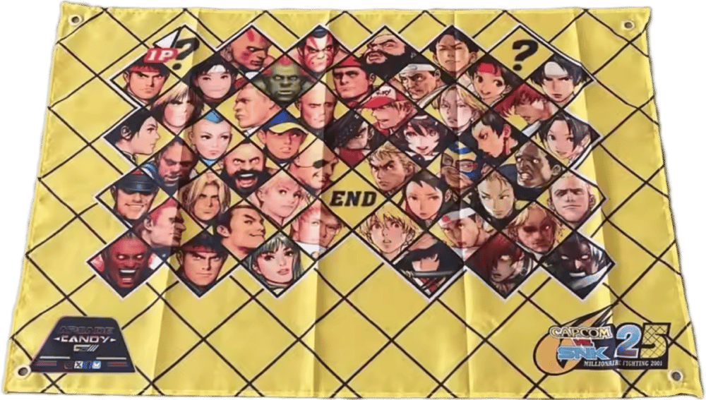 Image of Jazzy, Astro City, MVC2,  MVC25 & Char Select, CVS2, 100 YEN, SF Turbo Nylon Flag