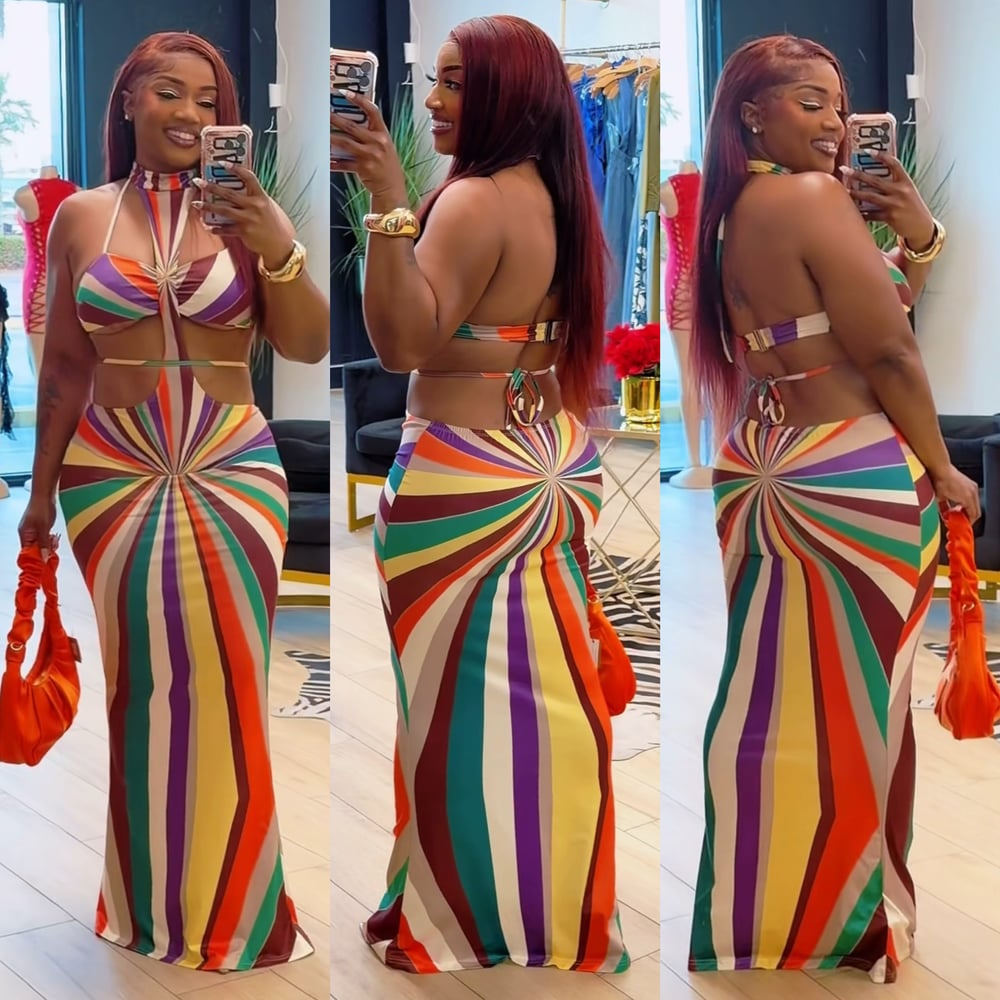 Image of HYPER STRIPE DRESS