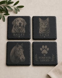 Image 1 of  Custom Engraved Slate Coasters 